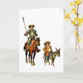 ドン・キホーテおよびSancho Panza カード (黄色い花)