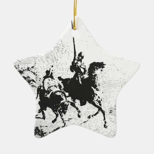 ドン・キホーテおよびSancho Panza セラミックオーナメント (正面)