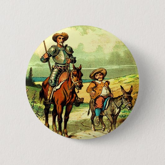 ドン・キホーテおよびSancho Panza 缶バッジ (正面)