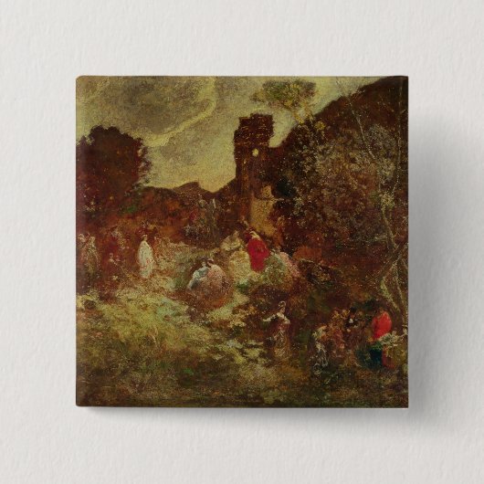 ドン・キホーテおよびSancho Panza、c.1865 缶バッジ (正面)