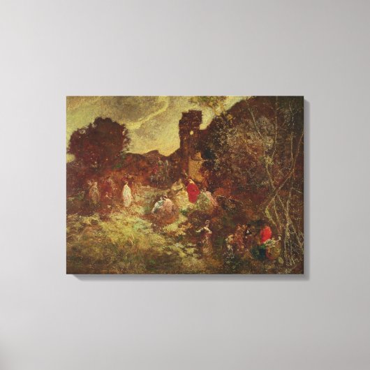 ドン・キホーテとサンチョ・パンザ、c.1865 キャンバスプリント (正面)