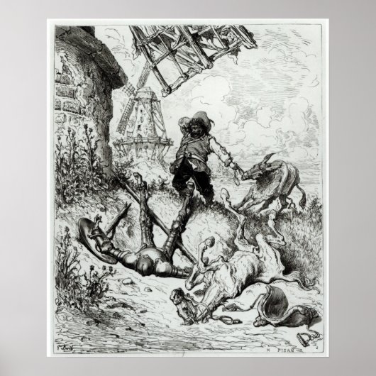 ドン・キホーテと風車 ポスター (正面)