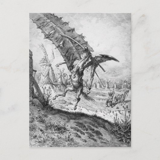 ドン・キホーテと風車 ポストカード (正面)