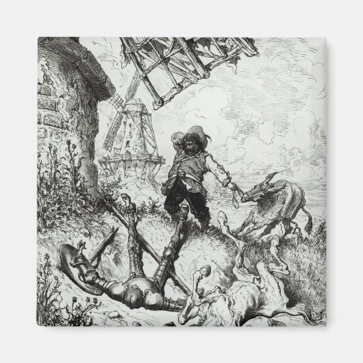 ドン・キホーテと風車 マグネット (正面)