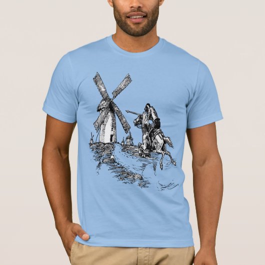 ドン・キホーテの風車との戦い Tシャツ (正面)