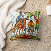 ドン・キホーテセルバンデス旧式なマジョリカ陶器の芸術 クッション (ブランケット)