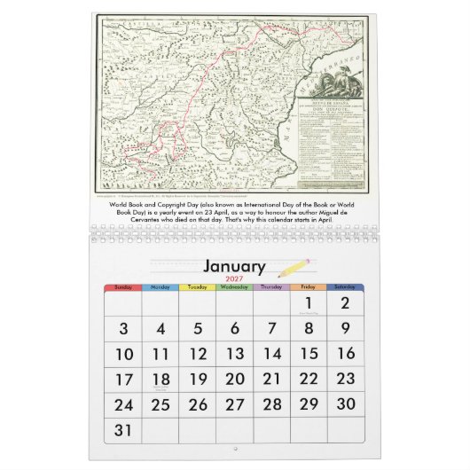 ドン・キホーテ-カレンダー- Calendario カレンダー (1月 2027)