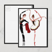 ドン・キホーテ・バレエ葉書、バレエ・ダンサー・カップル ポストカード (正面/裏面)