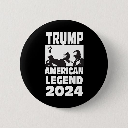 ドン・トランプ2024防弾投降伝説 缶バッジ (正面)