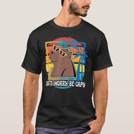 ドンt心配ビーケイピカピバラレトロ齧歯動物 tシャツ (正面)