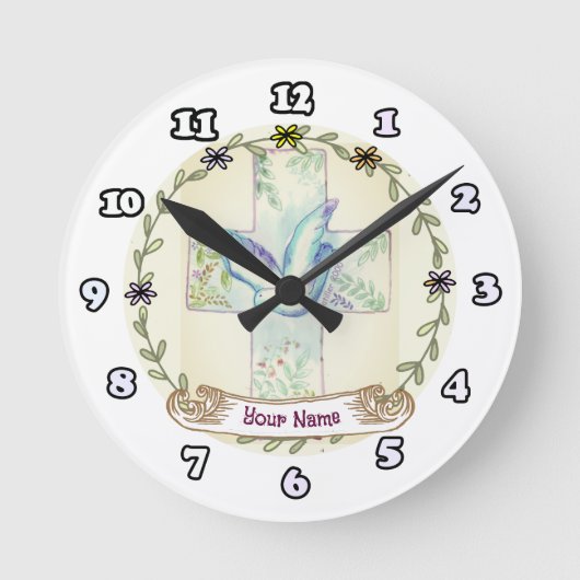 ドヴクリスチャン十字架 ラウンド壁時計 (正面)