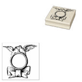 ドヴ結婚ズリングや輪&ボウヴィンテージラバーアートスタンプ ラバースタンプ (押印)