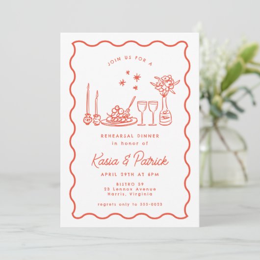 ドーお洒落ルのリハ結婚ーサルディナー 招待状 (スタンド正面)