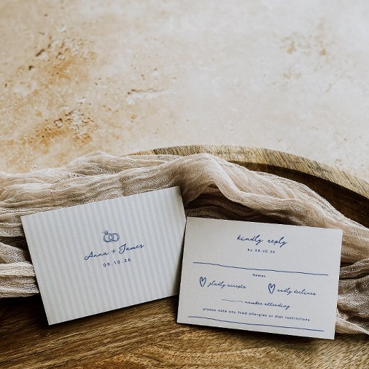 ドーお洒落ルフランスのブルー結婚ズ 出欠カード