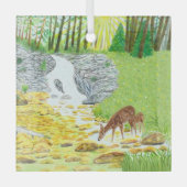 ドーと子鹿 ガラスオーナメント (正面)