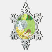 ドーと子鹿 スノーフレークピューターオーナメント (右)