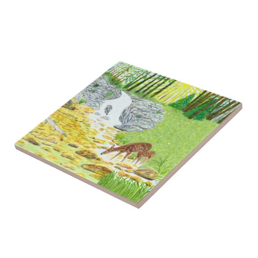 ドーと子鹿 タイル (側面)