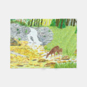 ドーと子鹿 フリースブランケット (正面(横))