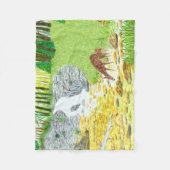 ドーと子鹿 フリースブランケット (正面)