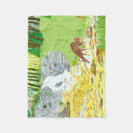 ドーと子鹿 フリースブランケット