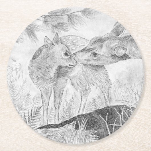 ドーと子鹿 ラウンドペーパーコースター (正面)