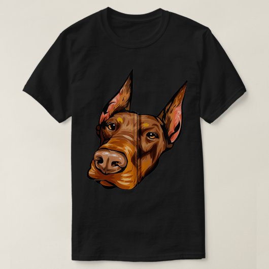 ドークールバーマンドッグ顔ジップ Tシャツ (デザイン正面)