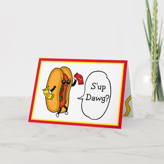 ドーグが起きてる？我々はケチャップに時間をマスタード カード (正面)