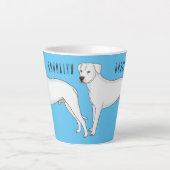 ドーゴ・アルゼンチーノ犬の漫画イラストレーション カフェラテマグ (正面)