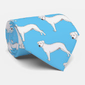 ドーゴ・アルゼンチーノ犬の漫画イラストレーション ネクタイ (ロール)