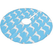 ドーゴ・アルゼンチーノ犬の漫画イラストレーション ブラッシュドポリエステルツリースカート (アングル)