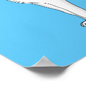 ドーゴ・アルゼンチーノ犬の漫画イラストレーション ポスター (角)