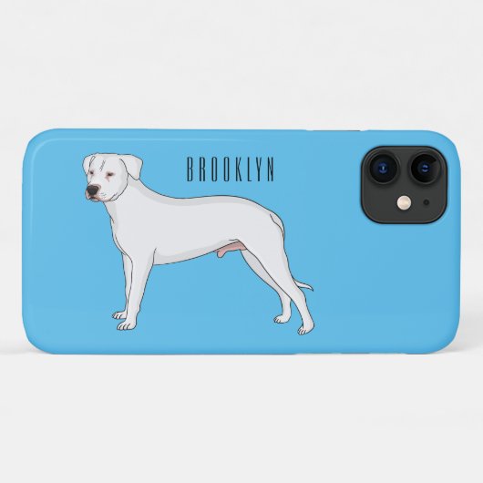 ドーゴ・アルゼンチーノ犬の漫画イラストレーション Case-Mate iPhoneケース (裏面(横))