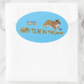 ドーザーはレースに参加できて嬉しい! 楕円形シール (バッグ)