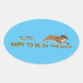 ドーザーはレースに参加できて嬉しい！ 楕円形シール