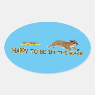 ドーザーはレースに参加できて嬉しい! 楕円形シール