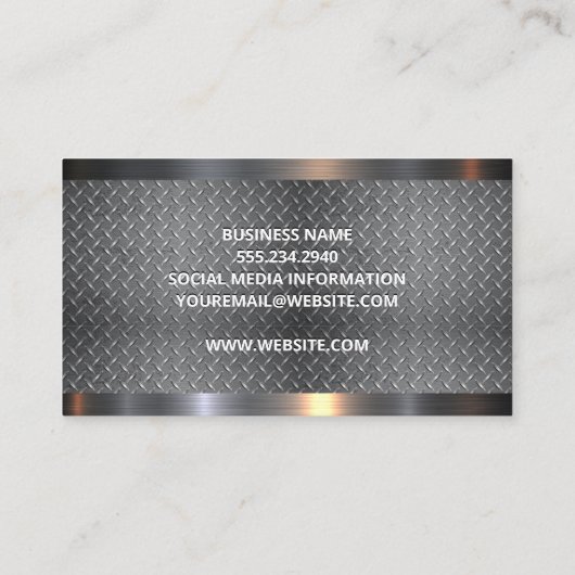 ドーザーアーム | めっき鋼材製トリム名刺 名刺 (裏面)