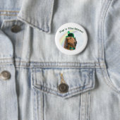 ドーシュント・トップ・オブ・モーン； Dachshund St. Patrick 缶バッジ (インサイチュ)