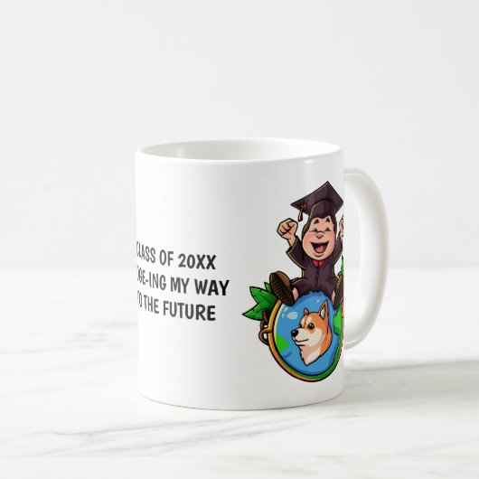 ドージコインパーソナライズされた卒業 コーヒーマグカップ (正面右)