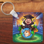 ドージコイン卒業 キーホルダー (正面)