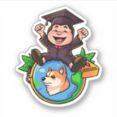 ドージコイン卒業 シール (正面)