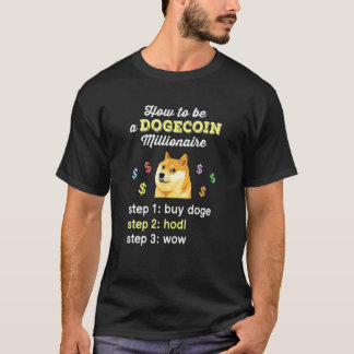 ドージコイン Doge ホールドゥル トゥ ザ ムーン 暗号資産のミリオネア Tシャツ