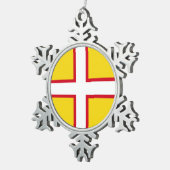 ドーセット国旗 スノーフレークピューターオーナメント (右)