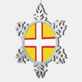 ドーセット国旗 スノーフレークピューターオーナメント (右)