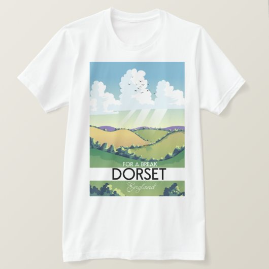 ドーセット イングランド 旅行ポスター Tシャツ (デザイン正面)
