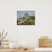 ドーセット、ワーハムの近くのコルフェ城跡。 ポスター (キッチン)