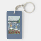 ドーソン、アラスカ-はえの漁師 キーホルダー (裏面)