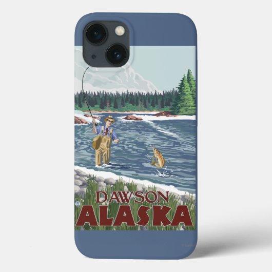 ドーソン、アラスカ-はえの漁師 Case-Mate iPhoneケース (裏面)