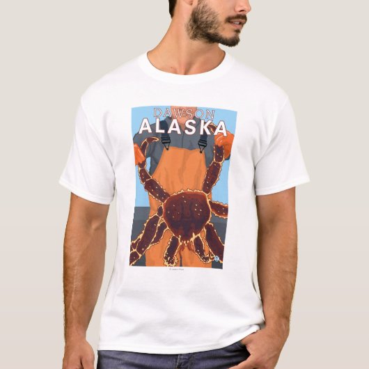 ドーソン、アラスカ-タラバガニ漁師 Tシャツ (正面)