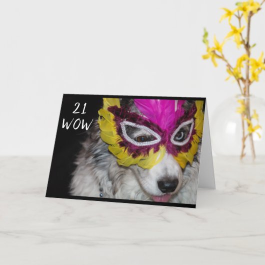 ドーターの愛と21番目の誕生日 カード (黄色い花)