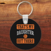 ドーターアウトバスケットボールバレ誇りを持ったーママパパ キーホルダー (正面)